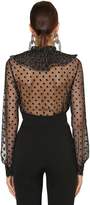 Thumbnail for your product : Alberta Ferretti Embellished Sheer Tulle Shirt