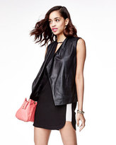 Thumbnail for your product : Neiman Marcus Cusp by Soft Leather Open-Front Vest, Black