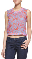 Thumbnail for your product : Neiman Marcus Cusp by Sleeveless Printed Crop Top, Pink (Stylist Pick!)