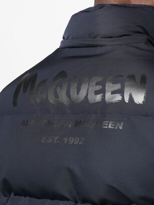 Alexander McQueen Graffiti Logo-Print Puffer Coat
