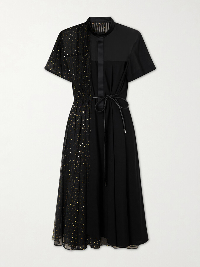 ワンピース sacai Suiting Bonding Dress Sacai サカイ 23AW Suiting Bonding Dress ワンピース 3 ブラック