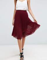 Thumbnail for your product : ASOS Pleated Midi Skirt With Wrap Front Detail