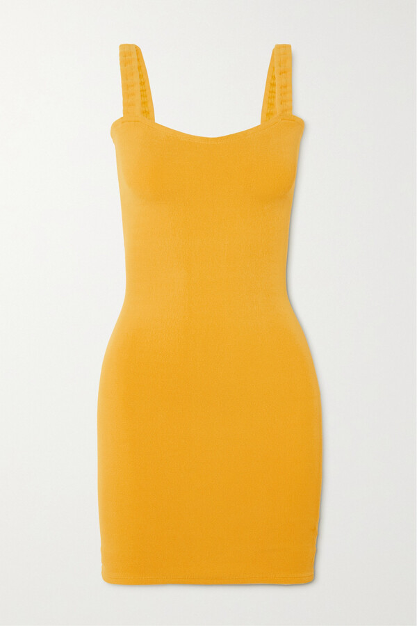 Hunza G + Net Sustain Thema Stretch-knit Mini Dress - Yellow - ShopStyle