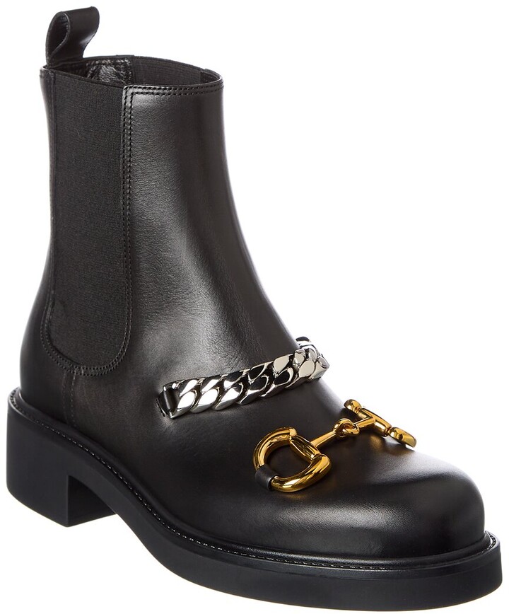Gucci Horsebit Chain Leather Chelsea Boot - ShopStyle