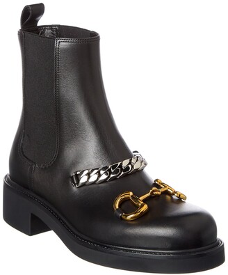Gucci Horsebit Chain Leather Chelsea Boot