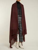 Thumbnail for your product : Isabel Marant Fringed Cashmere Wrap Scarf - Womens - Burgundy