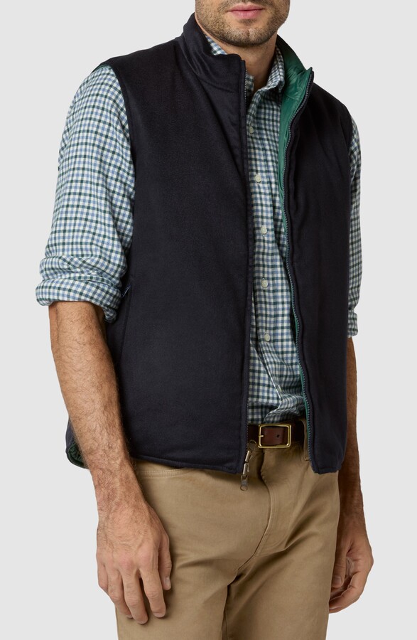 Sid Mashburn Cashpad Reversible Cashmere Flannel & Nylon Vest