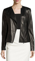 Thumbnail for your product : Elie Tahari Wilma Leather Moto Jacket, Black