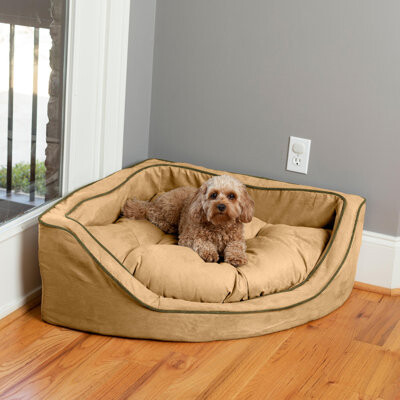 Snoozer Pet Products Snoozer Corner Microsuede Bolster Dog Bed