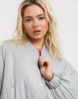 Thumbnail for your product : ASOS DESIGN cropped bomber jacket in grey