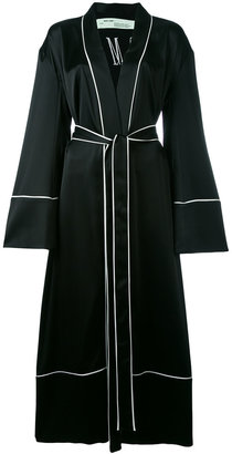 Off-White belted robe coat - women - Silk/Polyester/Acetate - S