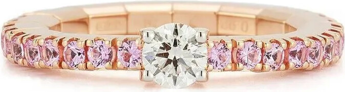 Roberto Demeglio 18K rose gold Stretch diamond and sapphire ring