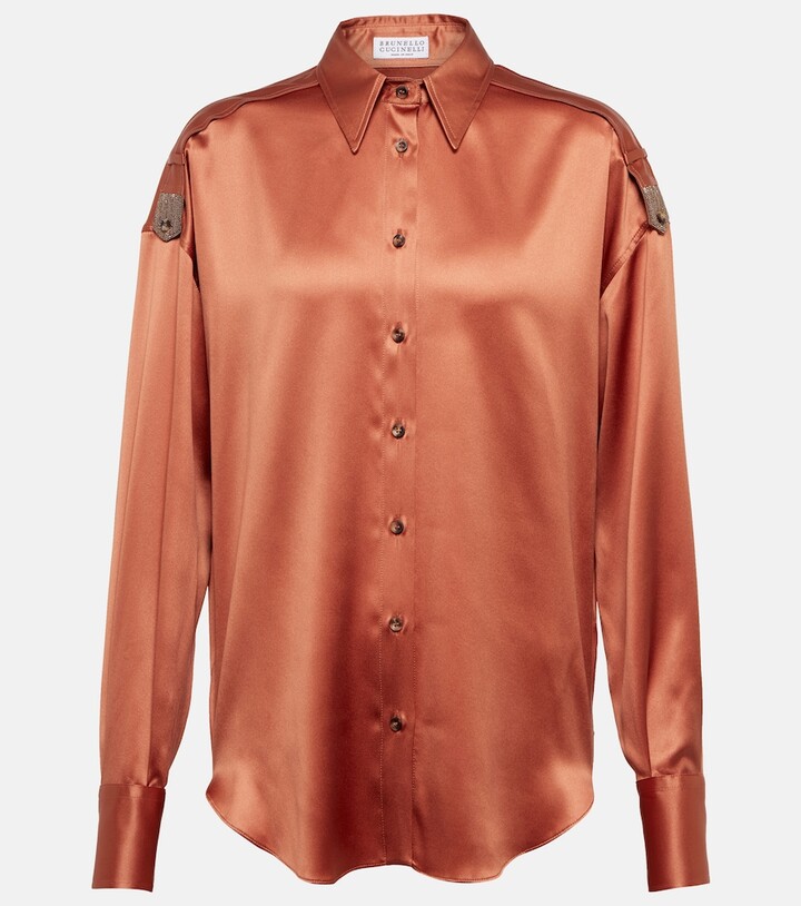 Orange Satin Shirt | Shop the world's largest collection of 