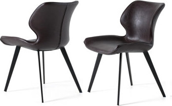 17 Stories Moira Upholstered Side Chair in Dark Brown