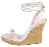 Thumbnail for your product : John Galliano Floral Wrap-Around Espadrilles