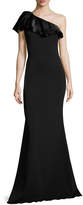 Thumbnail for your product : Badgley Mischka One-Shoulder Ruffle Mermaid Gown, Black