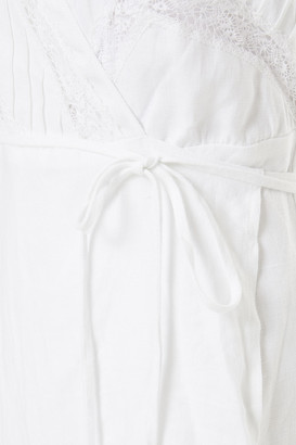 Reformation Daria Lace-trimmed Linen Maxi Wrap Dress