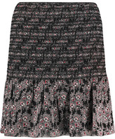 Thumbnail for your product : Derek Lam 10 Crosby Shirred Printed Silk Mini Skirt