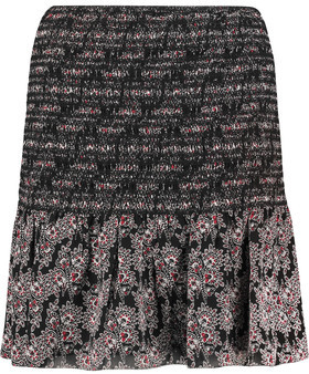 Derek Lam 10 Crosby Shirred Printed Silk Mini Skirt