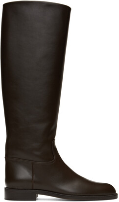 Brock Collection Brown Flat Riding Boots