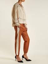 Thumbnail for your product : Isabel Marant Coy Side Stripe Leather Track Pants - Womens - Tan