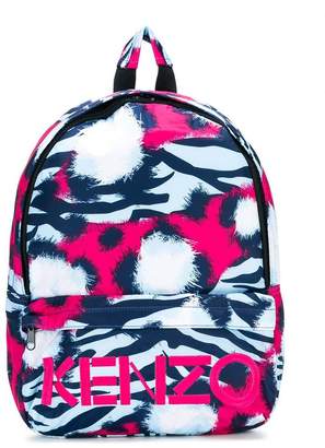 Kenzo Kids tiger stripes logo backpack