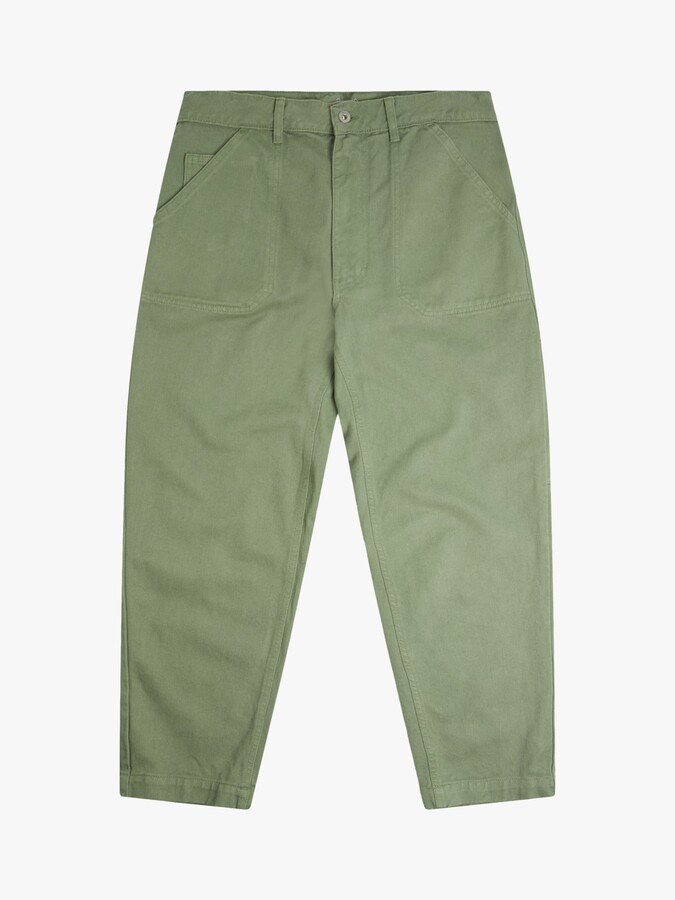 Albam Utility Loose Fit Cropped Work Trousers, Green ShopStyle