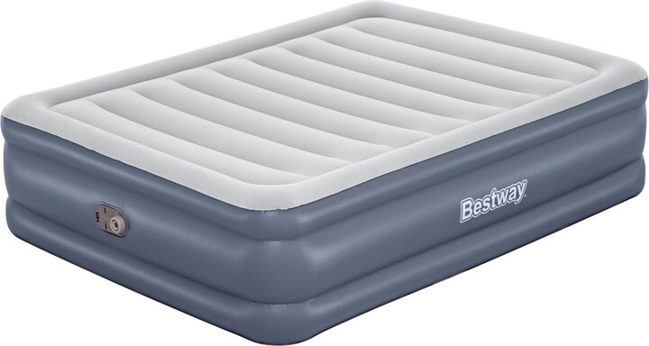 Bestway Tritech Air Mattress w/ Built-in Ac Pump & Antimicrobial Coating, Queen