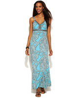 Thumbnail for your product : INC International Concepts Embellished Sleeveless Printed Maxi Dress