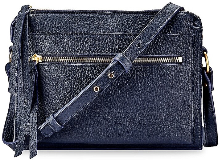 navy leather bag
