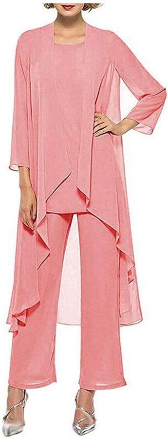 Botong Women's Chiffon Pants Suits 3 Pieces Mother of The Bride Wedding ...