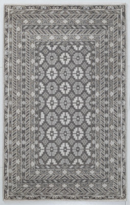 NuStory Rectangle Southwestern Hand-Knotted Wool Area Rug in Gray