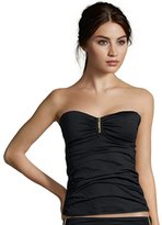 Thumbnail for your product : Calvin Klein black shirred bandeau tankini top