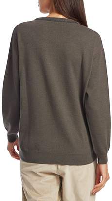 Brunello Cucinelli Wool & Cashmere-Blend Monili Crewneck Sweater