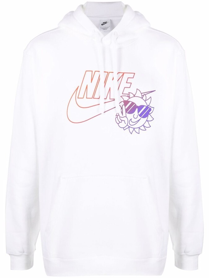 Nike Swoosh-print cotton hoodie - ShopStyle