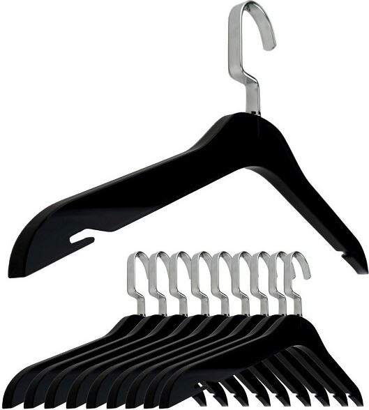 Design Styles DesignstylesSmokeBlackAcrylicClothesHangers,Luxurious&Heavy-DutyClosetOrganizerswithChromeHooks,PerfectforSuitsandSweaters-10Pack