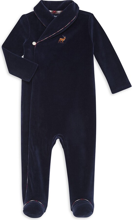 Polo Ralph Lauren Baby Boy's Shawl Collar Velour Footie - ShopStyle