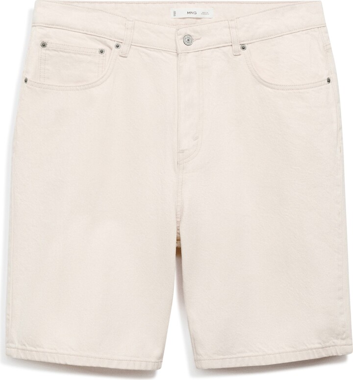 MANGO Oversize Denim Bermuda Shorts