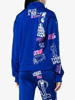 Thumbnail for your product : Filles a papa printed track jacket with popper sleeves
