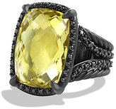Thumbnail for your product : David Yurman Ring with Blue Topaz and Gray Diamonds