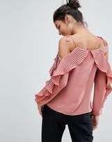 Thumbnail for your product : Lipsy Pleated Cold Shoulder Top