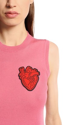 DSQUARED2 Heart Patched Wool Sleeveless Sweater