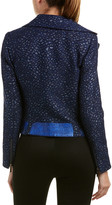 Thumbnail for your product : Elie Tahari Leather-Trim Wool-Blend Jacket