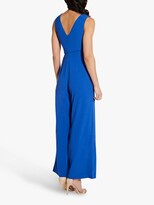 Thumbnail for your product : Adrianna Papell Asymmetric Wide Leg Crepe Jumpsuit, Neptune
