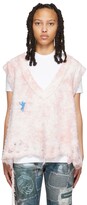 Thumbnail for your product : Doublet Pink & White Knit Bleached V-Neck Vest