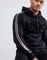 Thumbnail for your product : Replay Blue Jeans arm tape hoodie in black