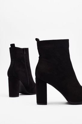 Nasty Gal Womens We Faux Suede It Heeled Ankle Boots