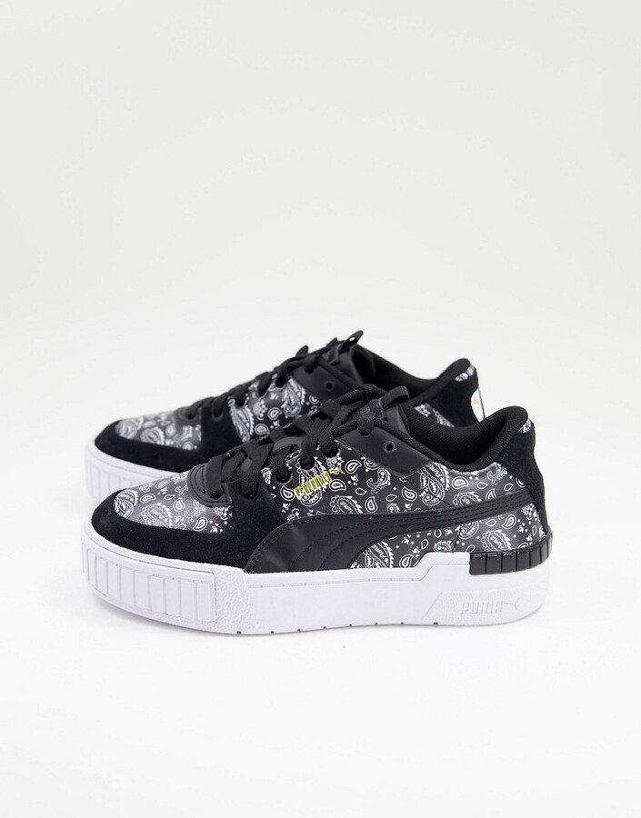 Puma Cali Sport sneakers in black and paisley print - ShopStyle