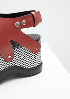 Thumbnail for your product : Proenza Schouler red / black / white checkerboard platform sandal