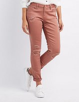Thumbnail for your product : Charlotte Russe Refuge Skinny Boyfriend Destroyed Jeans